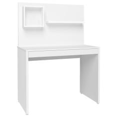 Imagem de Escrivaninha com Painel 1 Nicho 1 Prateleira Mobile First Branco  Artany