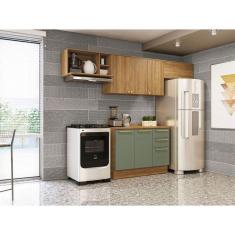 Imagem de Cozinha Compacta Botanic 6 PT 3 GV Nogueira e Verde