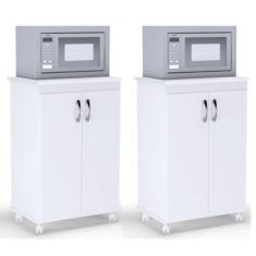 Imagem de Kit 2 Balcões Multiuso Vitória 2 Portas Branco - Ajl Móveis