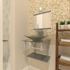 Imagem de Gabinete de Vidro 45cm para banheiro Bielorrússia-Prata