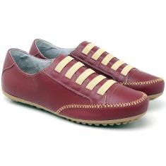 Imagem de Tênis Mocatênis Feminino Casual Mocassim Confort Couro Calce Facil-Feminino