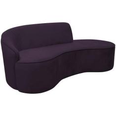 Imagem de Sofá Curvo 02 Lugares 150cm Eron Braço Direito Veludo Roxo - Nexta Cas