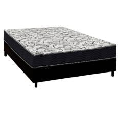 Imagem de Cama Box Casal: Colchão Espuma D45 Ortobom Airtech 150 + Base CRC Suede Black (138x188)
