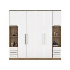 Imagem de Guarda Roupa 6 Portas Modulado Casal/Juvenil com Mesa de Cabeceira Amê