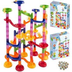 Imagem de  Brinquedo Educativo Rola Bola 109 Peças, Blocos de Construção STEAM, 