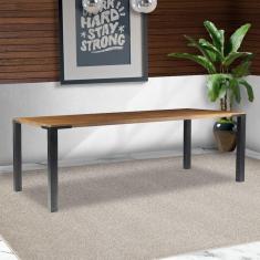 Imagem de Mesa Sala de Jantar Cozinha Bladel 190cm Grafite Madeira Maciça Rustic Brown - Gran Belo