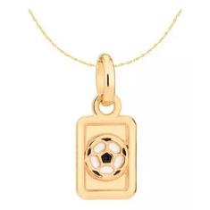 Imagem de Colar Infantil Rommanel Fina Unissex 35cm 42cm Bola Futebol Ouro 18K 5