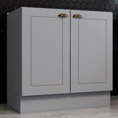 Imagem de Armário De Cozinha 80 Cm Americana 2 Portas 100% Mdf Cinza C355 - Henn