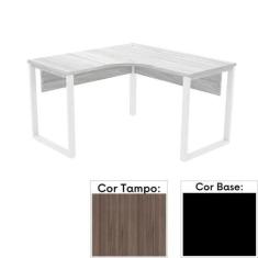 Imagem de Mesa De Escritório Em L Pé Tubular Pe25 Em Mdp 145 X 145 X 60 Cm Cor W