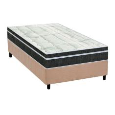 Imagem de Cama Box Solteiro: Colchão Molas Orthoflex Bonnel Venezia + Base Crc Suede Clean(88X188)