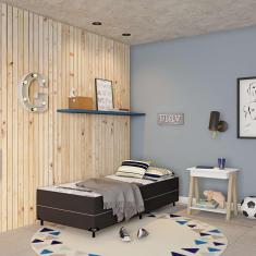 Imagem de Cama Box Solteiro Conjugada Roma D28 Ortopédico Preta