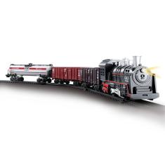 Imagem de Locomotiva Trem Miniatura c/ Som E Luz 16 Pcs - Dm Toys