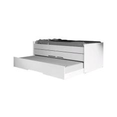 Imagem de Cama Bibox Solteiro Robel Juliette Com 2 Gavetas Branco Fosco