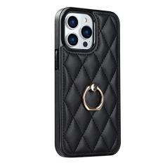 Imagem de Capa de telefone anel leve para iPhone 14 13 Mini 12 11 X XS XR Max SE 2022 8 7 6 6S Capa de couro, preta, para iPhone 7Plus 8Plus