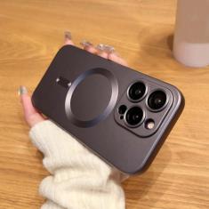 Imagem de Capas de telefone magnéticas de carga sem fio para iphone 14 13 12 11 pro max plus capa de proteção de câmera acessórios, cinza, para iphone 11