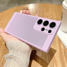 Imagem de Capa respirável de dissipação de calor de malha para Samsung Galaxy S23 S22 S21 Note 10 Plus 20 Ultra S20 FE A73 A53 A52 A54 Capa rígida para PC, roxa, para Samsung A73 5G
