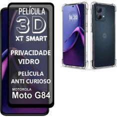 Imagem de Kit Para Moto G84  Película Privacidade 3D + Capa Capinha Case - Xt Sm