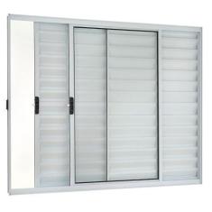 Imagem de Janela Veneziana Alumínio Branco 3 Folhas Esquerda 100X150x8cm Ecosul