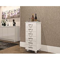 Imagem de Balcão Multiuso 06 Gavetas com Rodas Branco - Agne