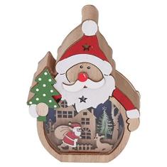 Imagem de Enfeite de Natal Luminoso, Enfeite de Natal Luminoso LED Emissor de Luz Decorações de Natal de Madeira Enfeites Presentes para Hotel Win Display Boneco de Neve Enfeite de Natal