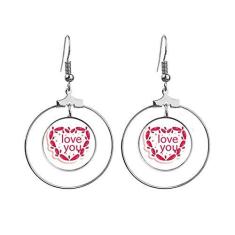 Imagem de Brincos de argola com pingente de coração rosa para o Dia dos Namorados