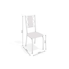 Imagem de Conjunto 4 Cadeiras Metal Lisboa Kappesberg Cromado/Capuccino