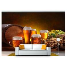 Imagem de Papel De Parede Cerveja Bebida Barril Lupulo 3D Al83
