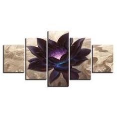 Imagem de Quadro Decorativo Flor De Lótus 5 Peças 115X60Cm