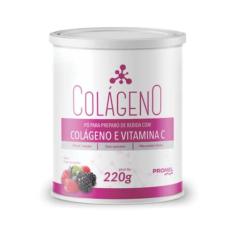 Imagem de Colágeno hidrolisado + Vitamina C Promel 220g - Sabor Frutas Vermelhas