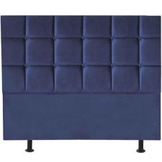 Imagem de Cabeceira Casal Estofada Para Cama Box Espanha 140 Cm Suede Azul Marinho