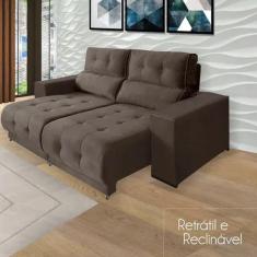 Imagem de Sofá Retrátil Reclinável 3 Lugares 3080 Tecido Veludo Tabaco