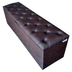 Imagem de Recamier Baú Capitonê Marrom  King 180 X 37 X 50 - Rbl