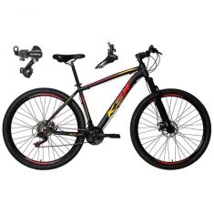 Imagem de Bicicleta Aro 29 Ksw Xlt Alumínio 24v Câmbios Shimano Garfo Suspensão - Preto/vermelho/amarelo Tam.21