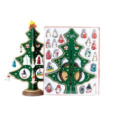 Imagem de Árvore De Natal Decorativa Em Madeira Pequena Verde 25cm