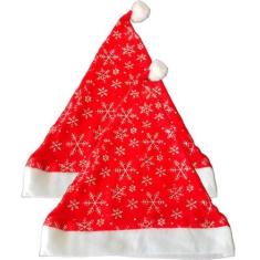 Imagem de Conjunto 2 Gorro Touca Vermelho Papai Noel Enfeite De Natal - Genérico