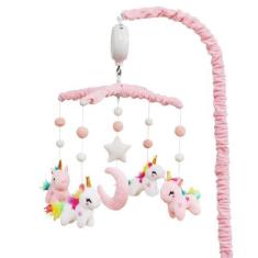 Imagem de Berço móvel HanMiamia Unicorn com braço móvel de 63,5 cm 35 canções de