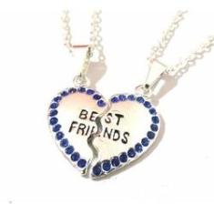 Colar Da Amizade Best Friends Melhores Amigas Coração 3 Pçs em Promoção na  Americanas