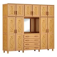 Imagem de Guarda Roupa Casal com Espelho 10 Portas 4 Gavetas Grécia Capelinha Móveis Cavazotto Mel