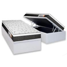 Imagem de Cama Box Baú Solteiro: Colchão Anatômico Plumatex Falcon Ultra Firme + Base crc Courano White(88x188)