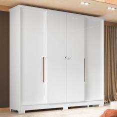 Imagem de Guarda Roupa Casal 4 Portas 2 Gavetas Mônaco Espresso Móveis Branco