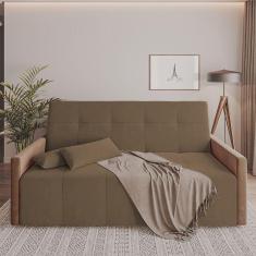 Imagem de Sofa Cama 4 Lugares Retrátil E Reclinável Paris 2m Veludo Marrom - Cor: Marrom
