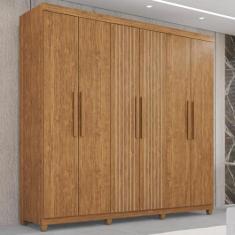 Imagem de Guarda-roupa 6 Portas 2 Gavetas Portugal Frison Cinamomo