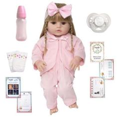 Imagem de Boneca Estilo Reborn Laura Lindos Acessórios - Cegonha Reborn Dolls