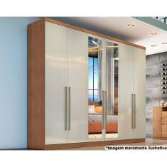 Imagem de Guarda Roupa 6 Portas e 6 Gavetas c/ Espelho Dello/Trento Freijo Cumaru c/ Fendi - Novo Horizonte