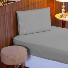 Imagem de Jogo De Lençol Solteiro 2 Peças Percal 400 Fios Ponto Palito - Linda C