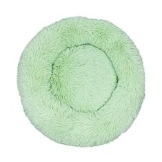 Imagem de Cama calmante para cães e gatos, cama para cães antiansiedade, cama redonda para cães e gatos, cama macia e aconchegante com aquecimento para cães, almofada de pelúcia sintética fofa verde 60 x 60 cm