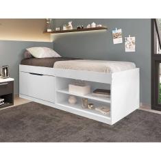 Imagem de Cama Box Sapateira Solteiro Vanessa Branca com Colchão Framar