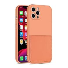 Imagem de Capa de telefone de silicone Candy Color para iPhone 12 13 SE 2020 11 Pro Max XS X XR 6 7 8 Plus Porta-cartão de carteira Capa macia à prova de choque, laranja, para iPhone 13 Mini