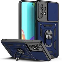 Imagem de Capa de lente de câmera deslizante para Samsung Galaxy A12 A21s A22 A32 A50 A51 S22 Ultra S21 Plus S20 FE A52 A71 A72 A02 Bumpers Armor Cover, azul, para Samsung A72 4G ou 5G