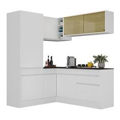 Imagem de Armário de Cozinha Completa de Canto com Rodapé Veneza Multimóveis V2088 Branco